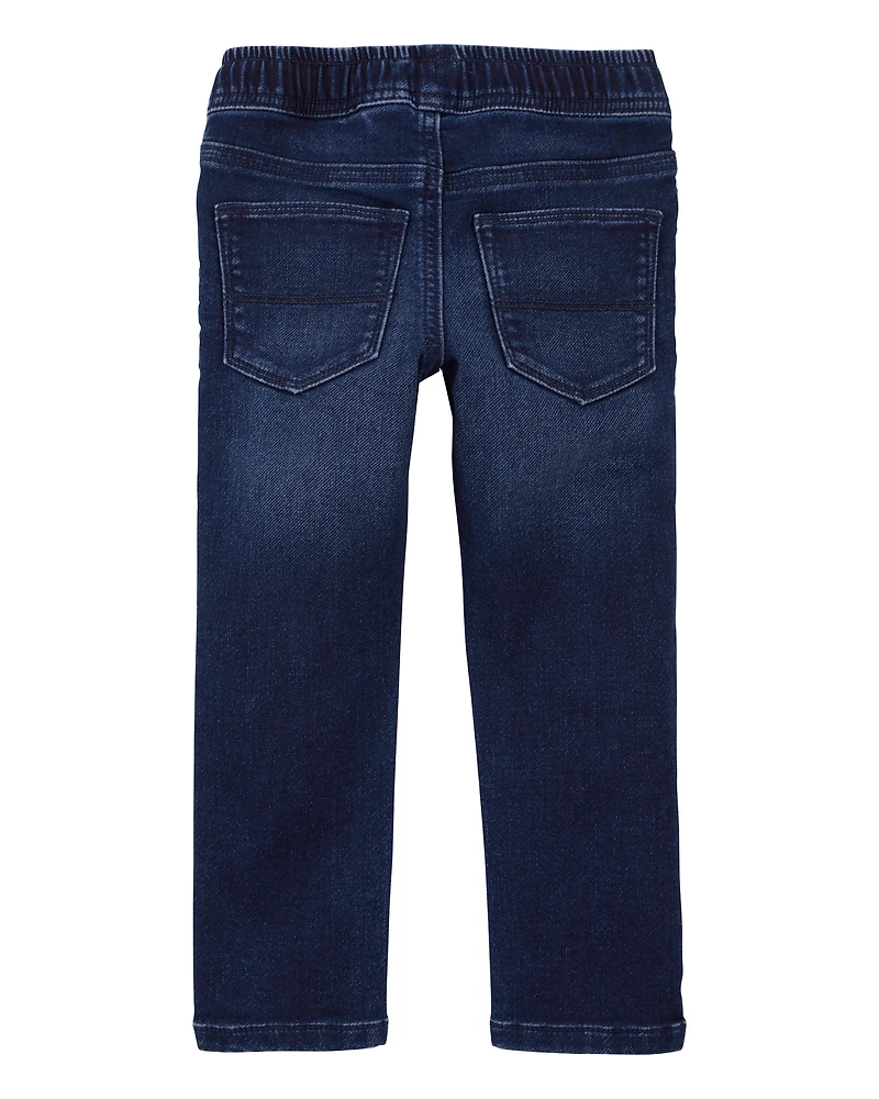 Toddler Knit-Like Denim Drawstring Jeans