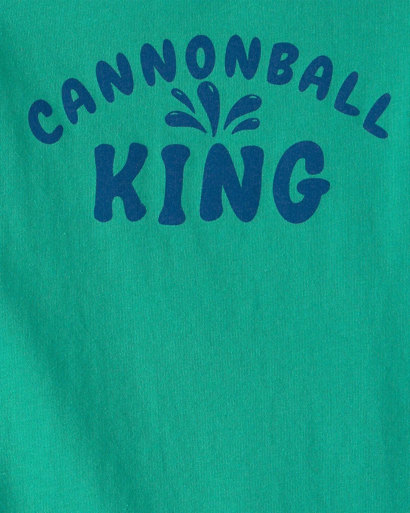 Toddler 'Cannonball King' Graphic Tank - Green