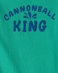 Toddler 'Cannonball King' Graphic Tank - Green