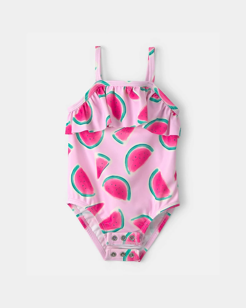 Baby Girl Watermelon 1-Piece Swimsuit - Pink