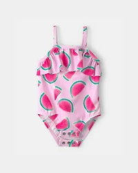 Baby Girl Watermelon 1-Piece Swimsuit - Pink