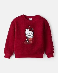 Girls Hello Kitty® Sherpa Pullover Sweatshirt - Red