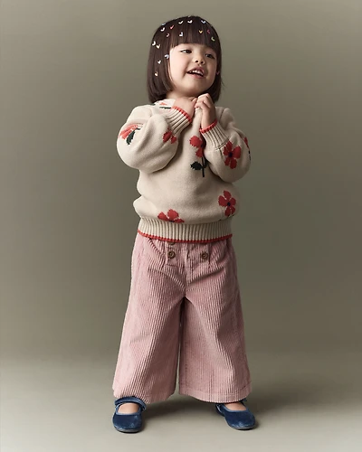 Toddler Girl Urban Wide Leg Corduroy Pant - Light Pink