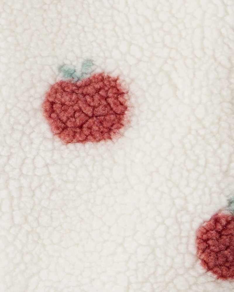 Toddler Recycled Sherpa Jacket Apple Print