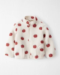 Toddler Recycled Sherpa Jacket Apple Print