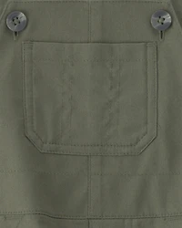 Baby Boy 2-Piece Dinosaur Long-Sleeve Overall Set - Olive Green