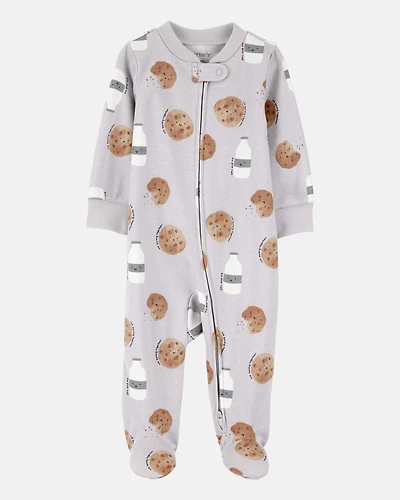 Baby Milk & Cookies 2-Way Zip Cotton Sleeper