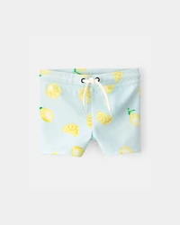 Baby Boy 2-Piece Lemon Rashguard Swimsuit Set - Yellow/Blue