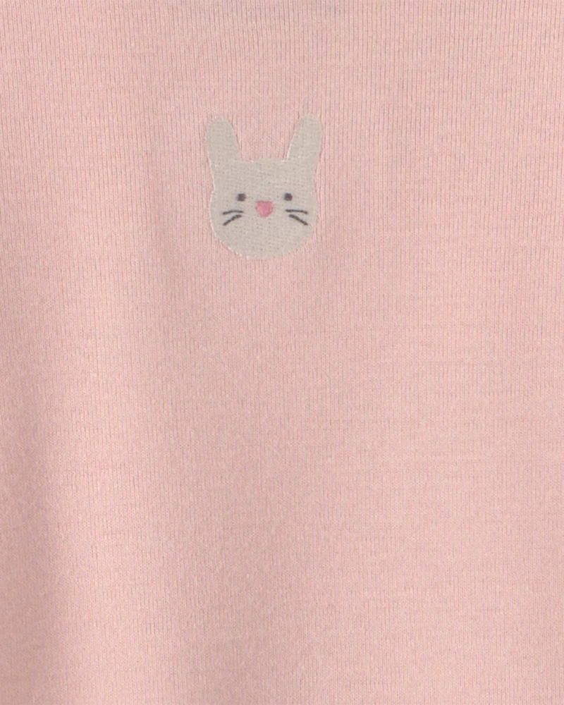 Baby Girl 6-Pack Bunny Long-Sleeve Bodysuits - Pink/Ivory
