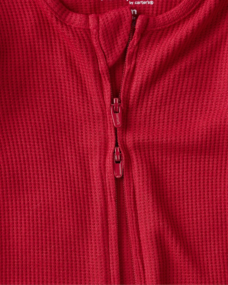 Baby Solid Print PurelySoft Long-Sleeve Sleeper- Red