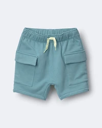 Toddler Boy French Terry Cargo Shorts - Teal