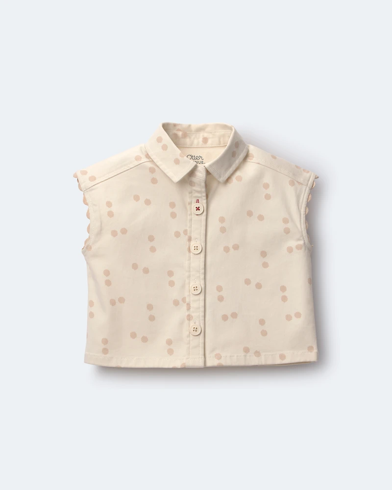 Toddler Girl Sleeveless Button-Down Top Dot Print