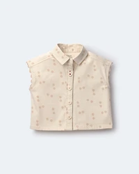 Toddler Girl Sleeveless Button-Down Top Dot Print