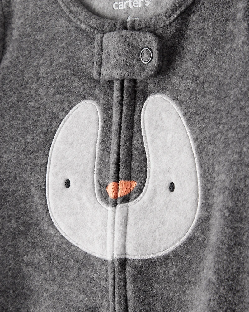 Baby Penguin Loose Fit Sleeper - Grey