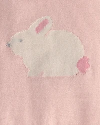 Baby Girl 2-Piece Bunny Short-Sleeve Sweater Top & Short Set - Pink