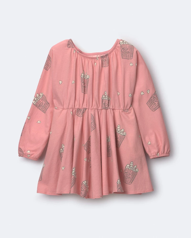 Toddler Girl Avenue Twirl™ Ruffle Dress Popcorn Print - Light Pink