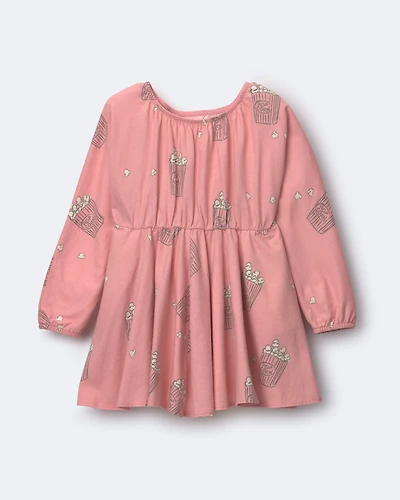 Toddler Girl Avenue Twirl™ Ruffle Dress Popcorn Print - Light Pink