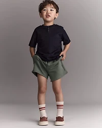 Toddler Boy Henley Tee - Black