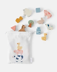 Farm Animals Wooden Activity Toy Set