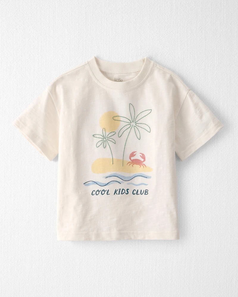 Toddler Organic Cotton Tee Beach Print