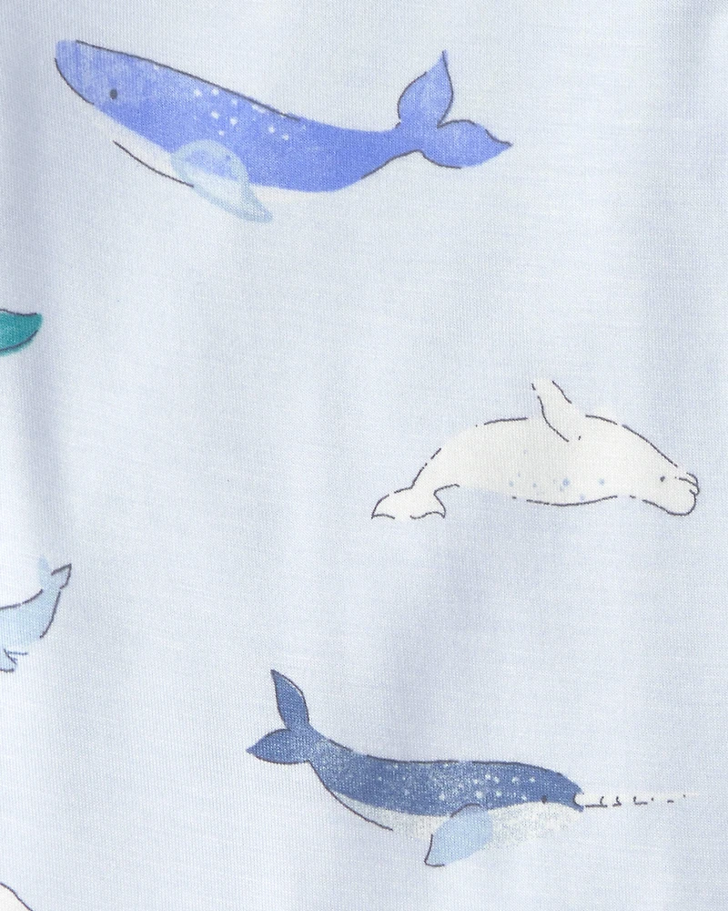Baby 2-Pack Whale Solid PurelySoft Long-Sleeve Multipack Bodysuits - Blue