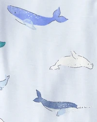 Baby 2-Pack Whale Solid PurelySoft Long-Sleeve Multipack Bodysuits - Blue