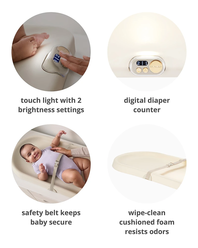 16" Nursery Style Light-Up Changing Pad – Oat