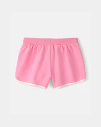 Girls French Terry Active Shorts - Pink