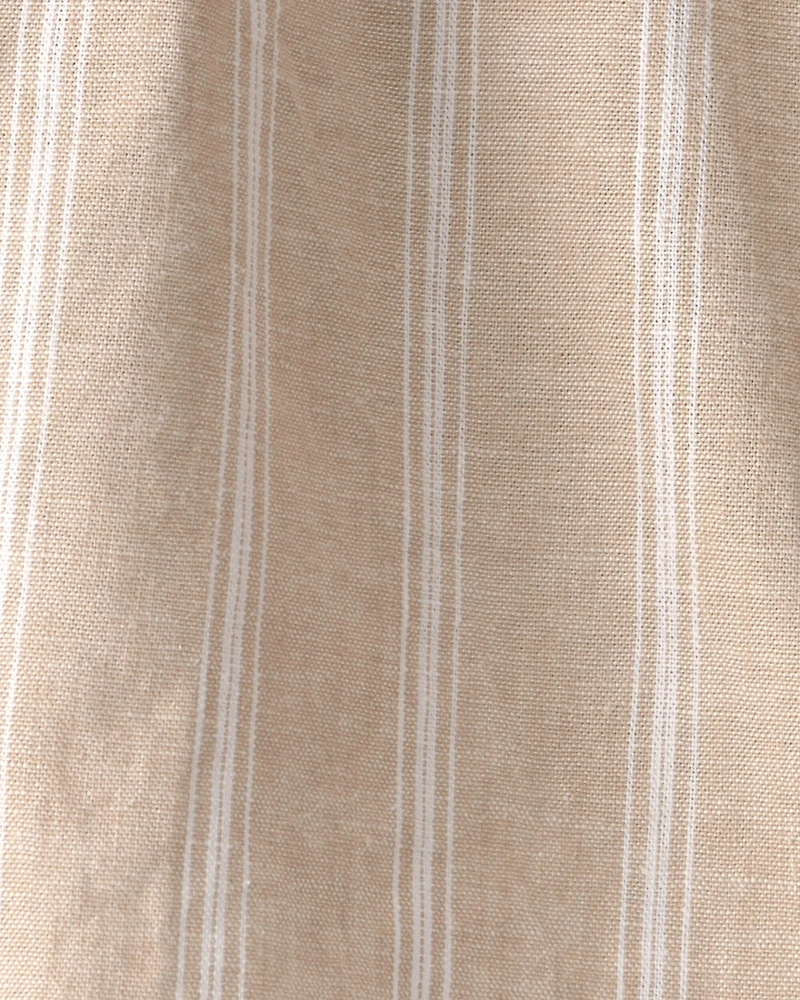 Baby Girl Stripe Sleeveless Dress - Khaki/Ivory