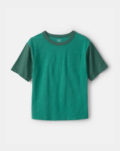 Boys Colorblock Pocket T-Shirt - Green