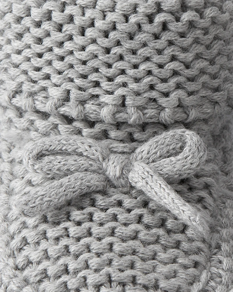 Baby Organic Cotton Crochet Booties Gray