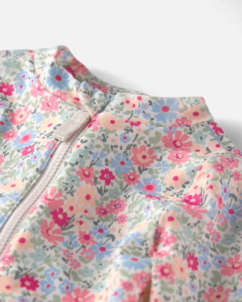 Baby Girl Recycled Ruffle Swimsuit Meadow Mix Print