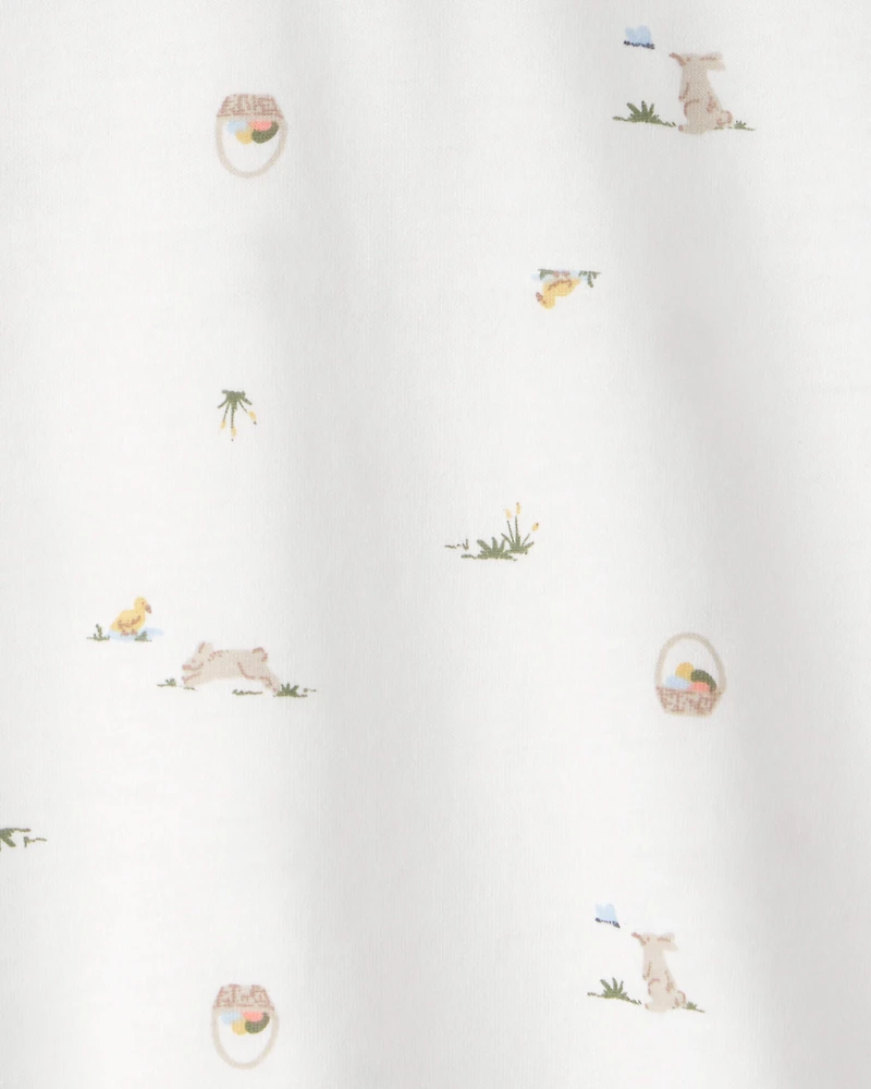 Toddler Boy Easter Bunny Polo Shirt - White