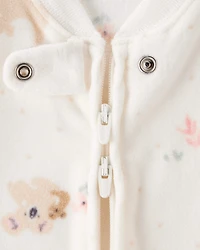 Baby Koala Print Loose Fit Long-Sleeve Wearable Blanket - White