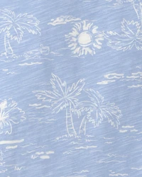 Boys Tropical Scene Pocket Tee - Blue
