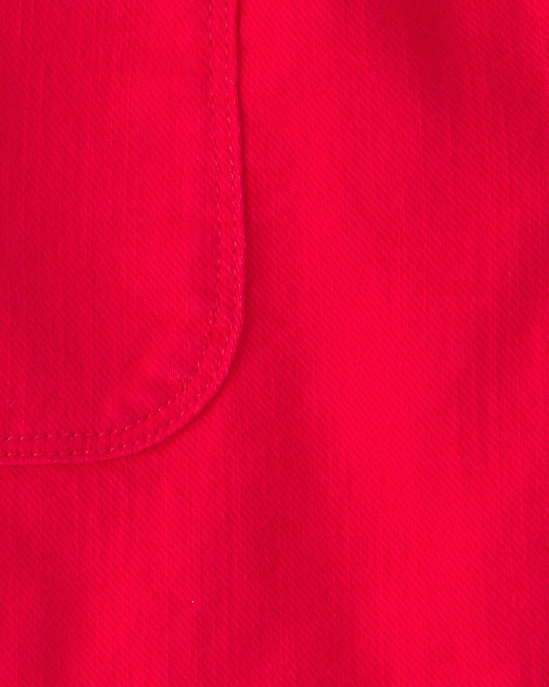 Boys Twill Shorts - Red