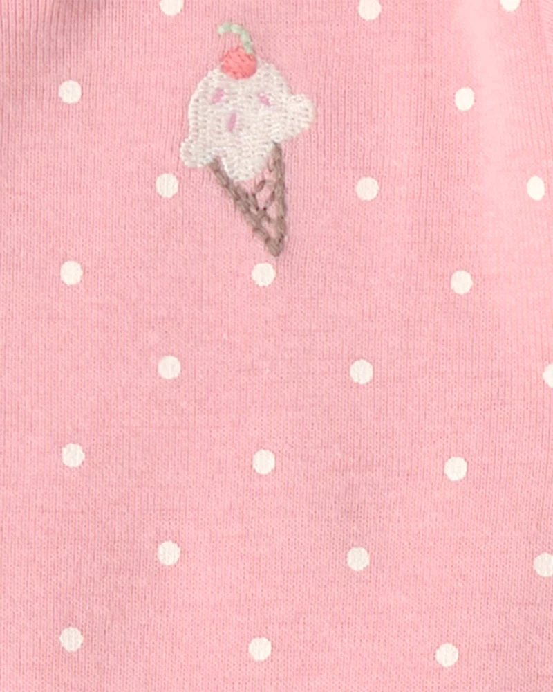 Baby Girl 2-Pack Ice Cream Truck 100% Cotton Snug Fit 1-Piece pyjama - Pink/Ivory