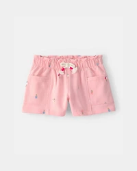Baby Girl Ice Cream French Terry Shorts - Pink