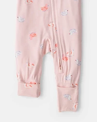 Baby Girl Flamingo PurelySoft™ Snug Fit Sleeper - Pink