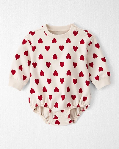Baby Organic Cotton Bubble Forever Hearts Print