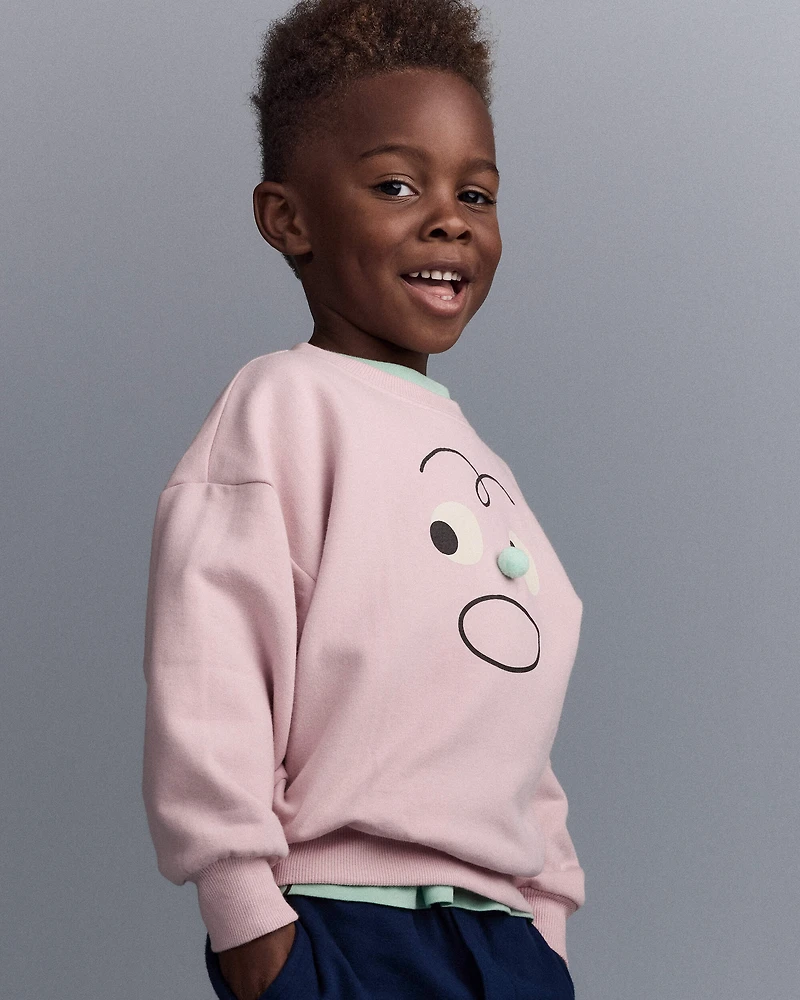 Toddler Emotions Wide-Arm Sweatshirt - Rose