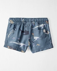 Baby Boy Recycled Ocean-Print Swim Trunks