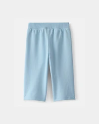 Baby Girl French Terry Wide-Leg Active Pants - Blue