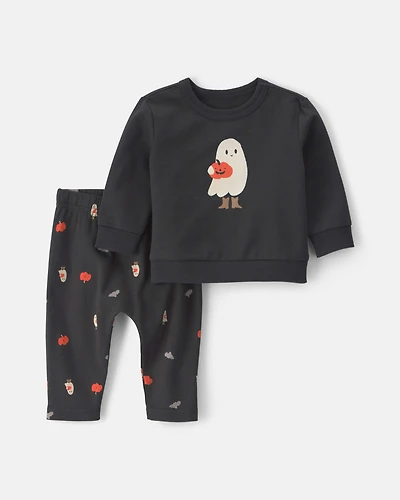Baby 2-Piece Cowboy Halloween Long-Sleeve Top & Pant Set - Black