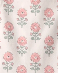 Toddler Girl Organic Cotton Tiered Dress Rosebud Petal Print