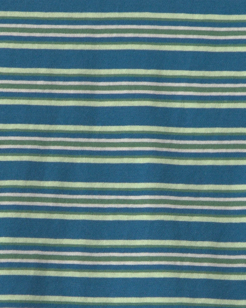 Toddler Boy Long-Sleeve Striped T-Shirt - Green/Blue