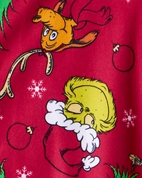 Toddler Dr. Seuss™ The Grinch Print Fleece Long-Sleeve Loose Fit 2-Piece Pajamas - Red