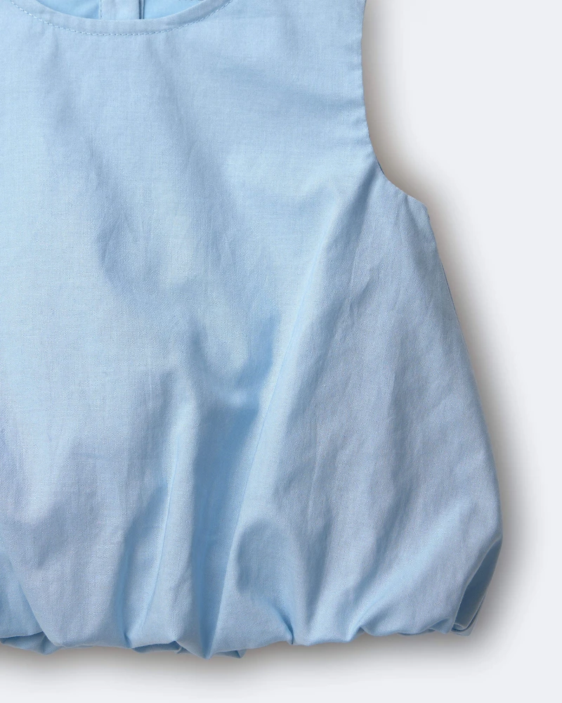 Toddler Girl Bubble Hem Top - Blue