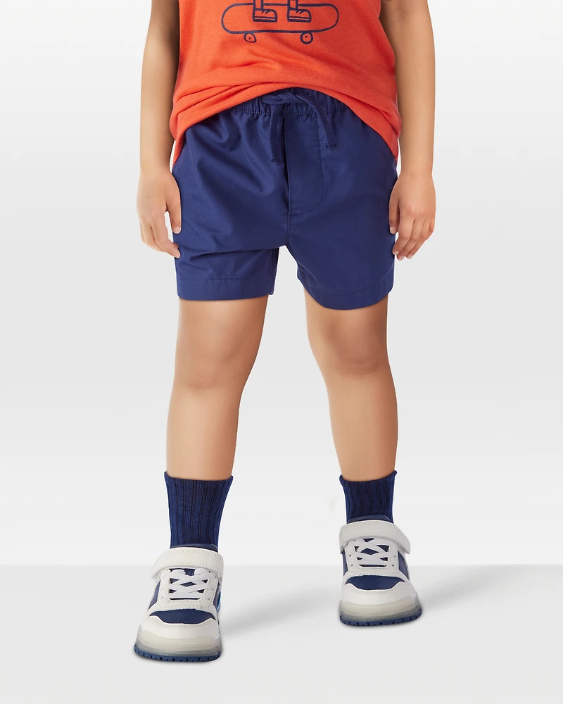 Toddler Pull-On Poplin Shorts - Navy