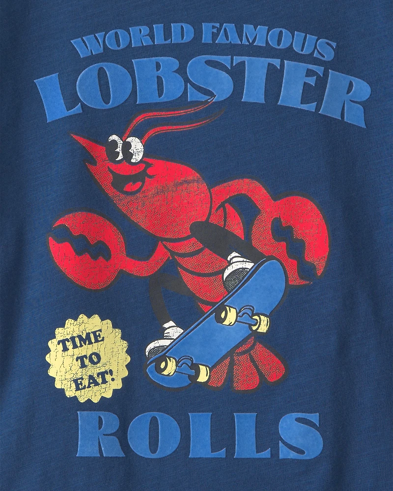 Boys Lobster Graphic Tee - Blue